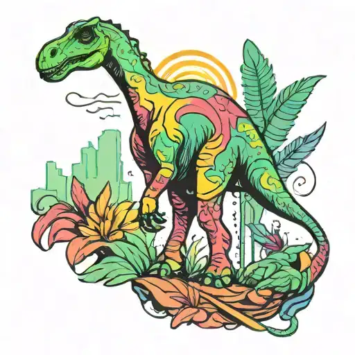 bisexual brachiosaurus tattoo design idea
