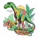 bisexual brachiosaurus tattoo design idea