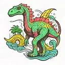 bisexual brachiosaurus tattoo design idea