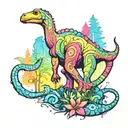 bisexual brachiosaurus tattoo design idea
