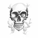 sapper skull death tattoo design idea