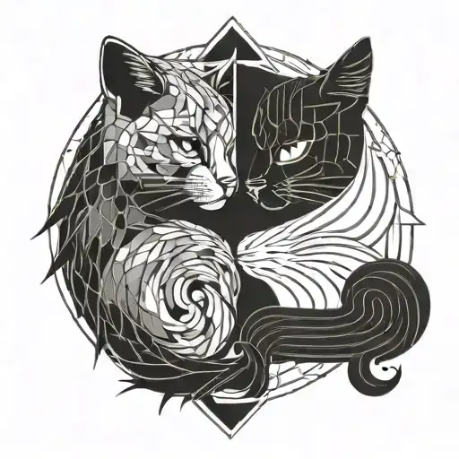 yin and yang 2 cats for a couple tattoo design tattoo design idea