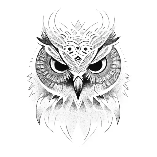  fierce owl  tattoo design idea