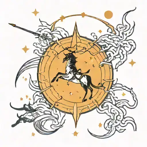 Sagittarius constellation tattoo design idea