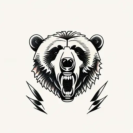 bear black dark tattoo design idea