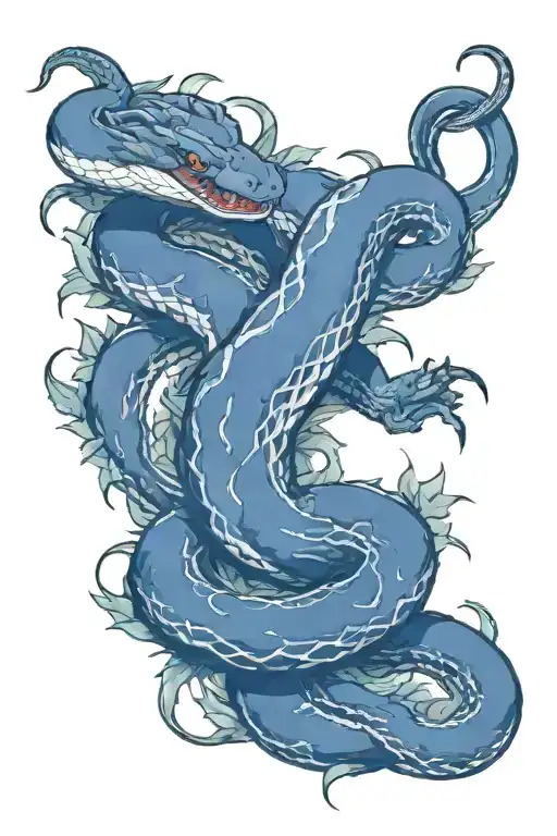 snake vines thorns water tattoo design idea