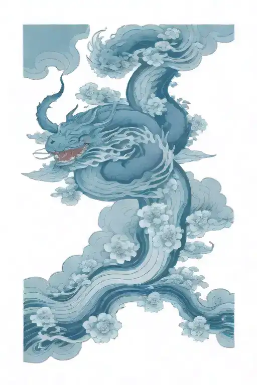 storm clouds flower tattoo design idea