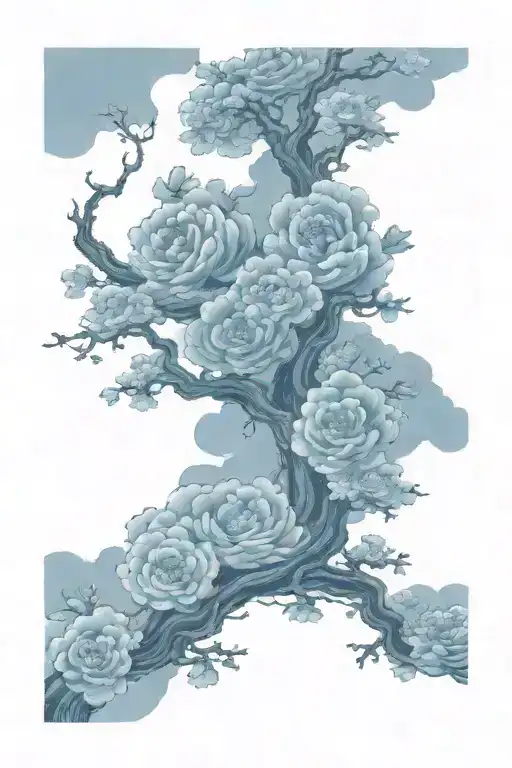 storm clouds flower tattoo design idea