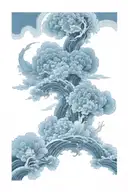 storm clouds flower tattoo design idea