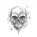 skull and anime tattoo design idea