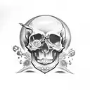 skull and anime tattoo design idea