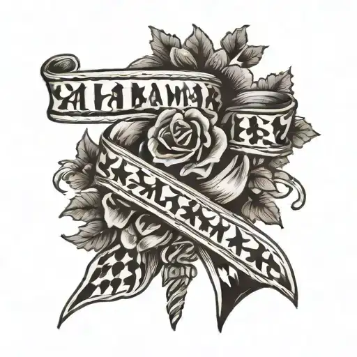 Alabama Houndstooth A blackwork tattoo. Memorial Ribbon with my brother's name (David) and his date of death 5-03-2024 tattoo design idea