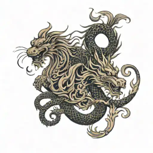 forearm tattoo with 2 Chinese dragons, Chinese monkey, Chinese rat, Chinese horse, Chinese ox, Chinese snake  tattoo design idea