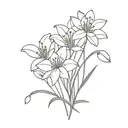 bouquet of snowdrop, water lily, poppy and chrysanthemum  tattoo design idea