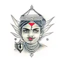 Indian Girl Holding A Broken Chalice tattoo design idea