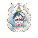 Indian Girl Holding A Broken Chalice tattoo design idea