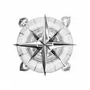 vikings compass with ravens tattoo design idea