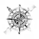 vikings compass with ravens tattoo design idea