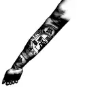 Manchester United forearm loop tattoo design idea