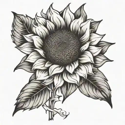 a sunflower with the names ( Emma, Bella, James, Kayden, Layla, Hattie, and Jake) inside of the petals.  tattoo design idea
