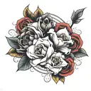 GodSpeed with flowers tattoo design idea