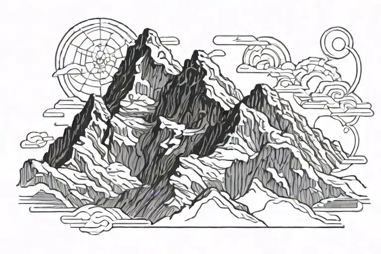 mount everest tattoo design idea