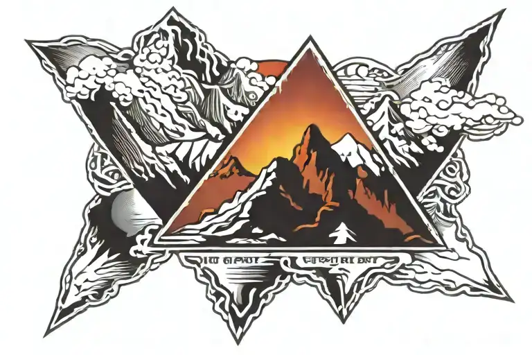 mount everest tattoo design idea