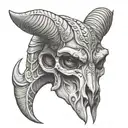 ram skull Viking tattoo design idea