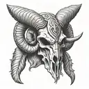ram skull Viking tattoo design idea