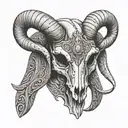ram skull Viking tattoo design idea