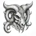 ram skull Viking tattoo design idea