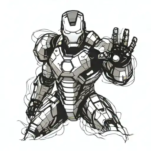 gothic iron man tattoo design idea