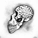 sword in the skull tattoo design idea