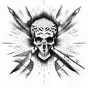 sword in the skull tattoo design idea