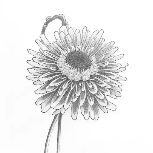 a geisha and japanese chrysanthemum  tattoo design idea