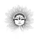 a geisha and japanese chrysanthemum  tattoo design idea