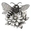 bee with daisy wings  tattoo design idea