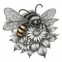 bee with daisy wings  tattoo design idea