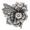 bee with daisy wings  tattoo design idea