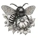 bee with daisy wings  tattoo design idea
