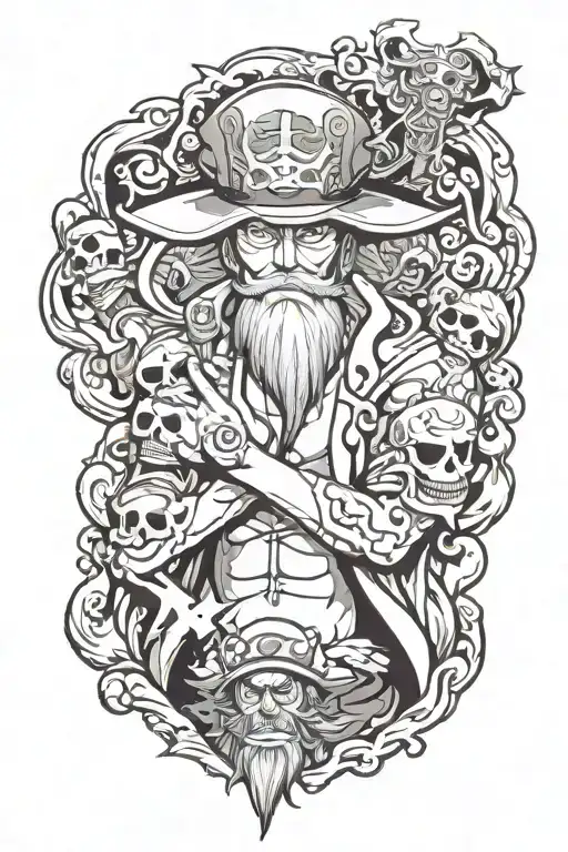 One piece whitebeard  tattoo design idea