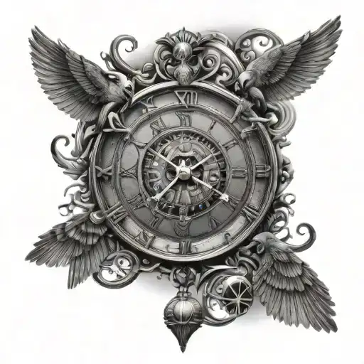 two Egyptian mythology clocks for men forearm tattoo design idea