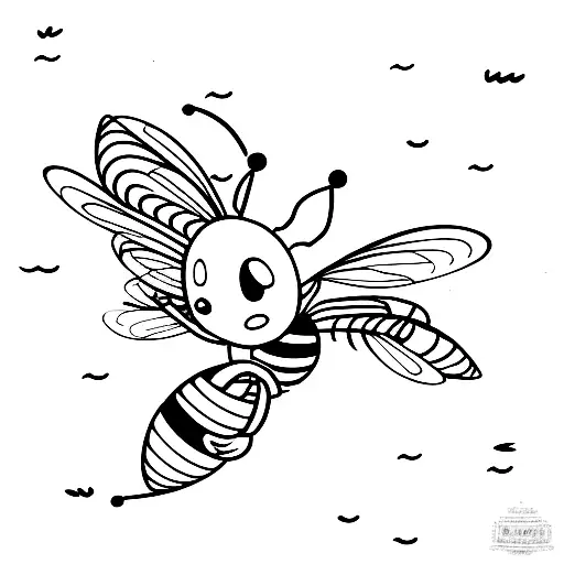 cute bee tattoo design idea