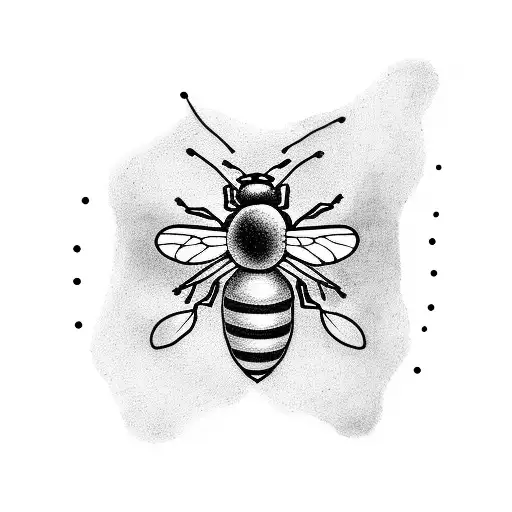 cute bee tattoo design idea