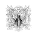 3 winged wyvern with angel wings tattoo design idea