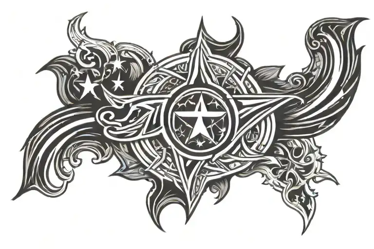 tri star tennessee titans emblem tattoo design idea