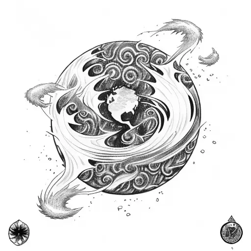 Japanese "Fire Water Earth Air Elements" Tattoo Design Idea tattoo design idea