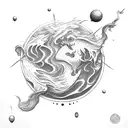 Fire Water Earth Air Elements tattoo design idea