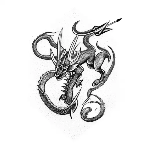 Arrow with dragon tattoo design idea