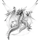 Arrow with dragon tattoo design idea